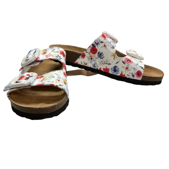 Cliffs by White Mountain Heidi Floral Sandals Two Strap Buckles Footbed Size 7.5 - Picture 2 of 9